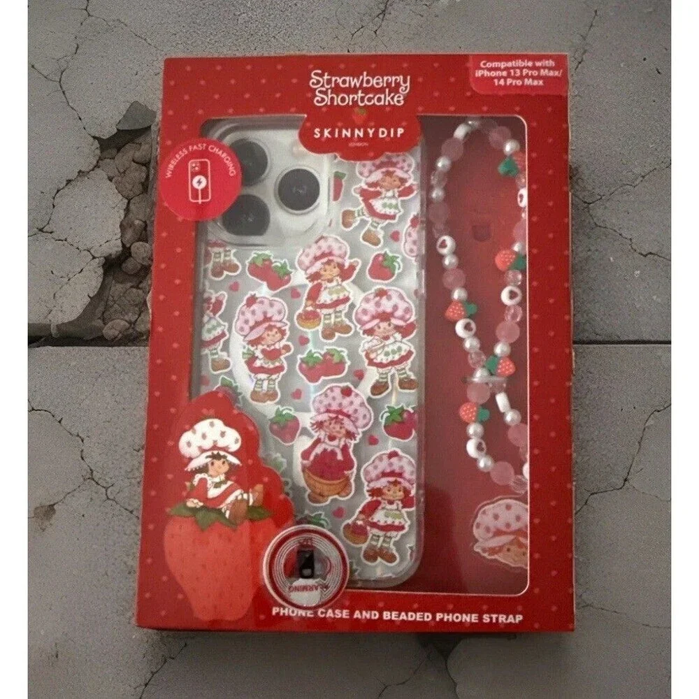 Strawberry Shortcake X Skinny Dip iPhone 13 / 14 Pro Max Case & Phone Strap NEW